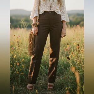 Vintage Deadstock 70s Wrangler Brown Polyester Pants